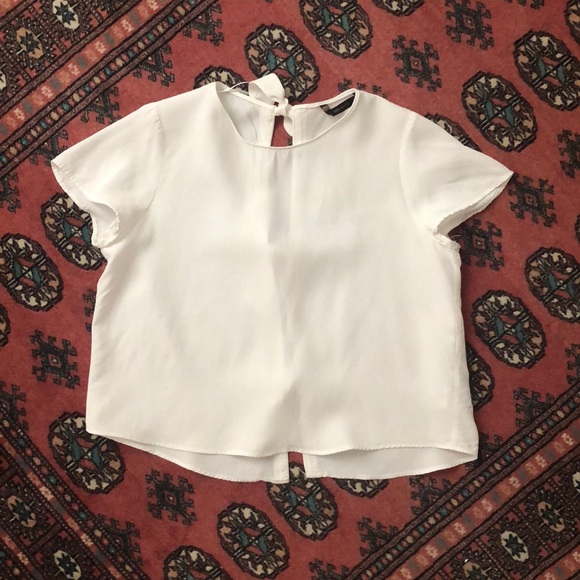 Zara Tie Back Short Sleeve Shirt - Picture 11 of 13